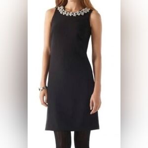 WHBM White House Market Black Rhinestone Pearl Sleeveless Dress